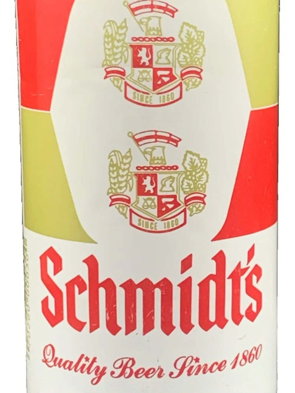 Vintage Beer Can Schmidt's Quality Ber Since 1860 Red Writing Pull Tab Empty